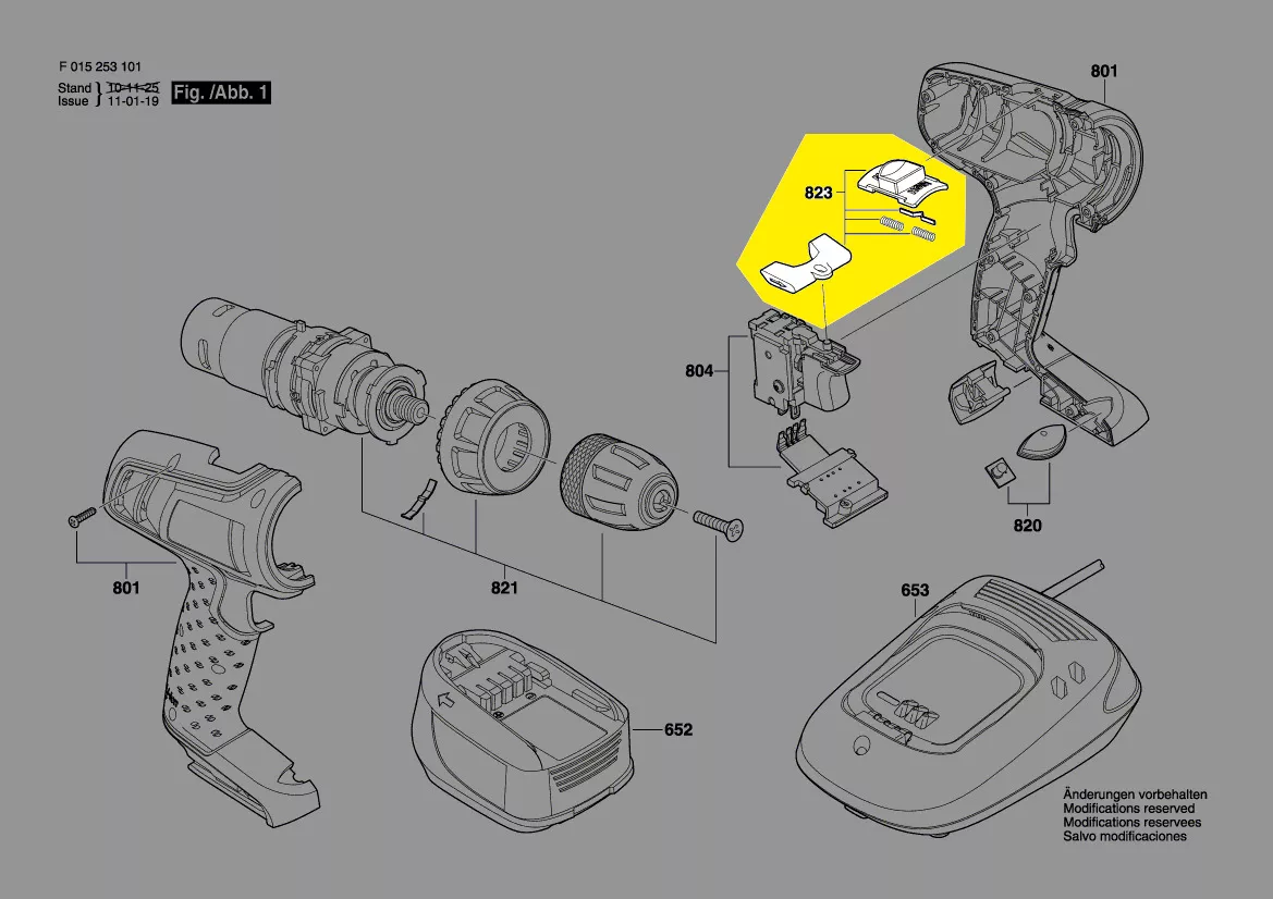 set curseur inverseur + vitesse réf. 2 610 Z02 150 Skil